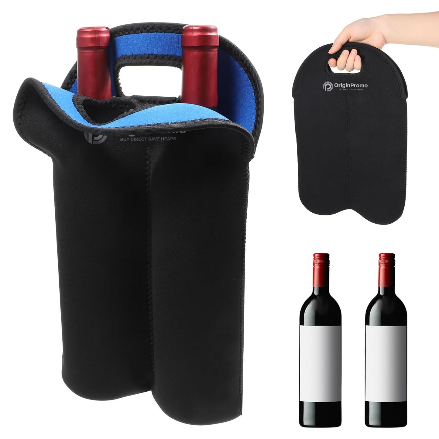 Custom Neoprene Dual Wine Bottle Holder
